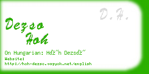 dezso hoh business card